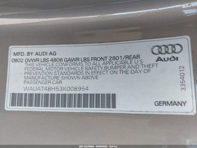 2003 AUDI A4 WAUAT48H53K008954 Photo 8
