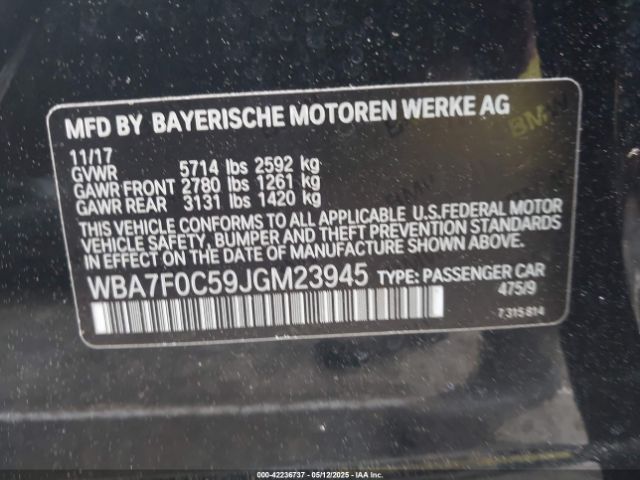 WBA7F0C59JGM23945 BMW 750i