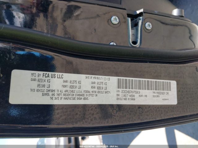 2C3CDXBG7KH755010 Dodge Charger Sxt Rwd
