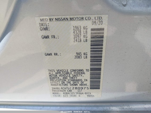 1N4BL4CV7LC280975 Nissan 2020