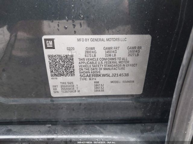 5GAERBKW5LJ214538 Buick Enclave Fwd Essence