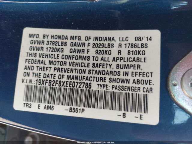 19XFB2F8XEE072786 Honda CIVIC EX