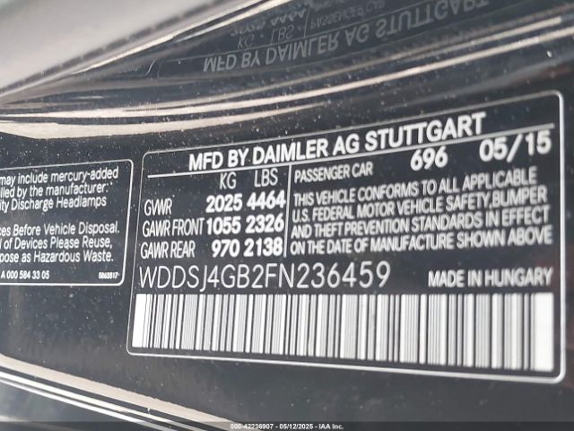 WDDSJ4GB2FN236459 Mercedes-Benz 2015