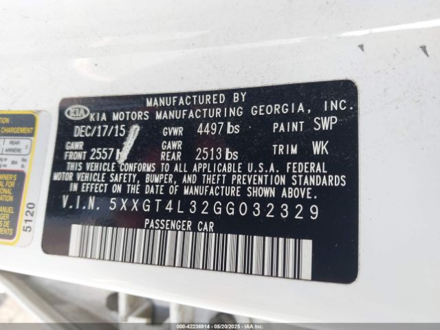 5XXGT4L32GG032329 KIA Optima Lx