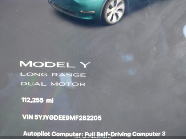5YJYGDEE9MF282205 Tesla Model Y Long Range Dual Motor All-wheel Drive