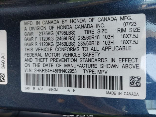 2024 HONDA CR-V 2HKRS4H45RH402953 Photo 8