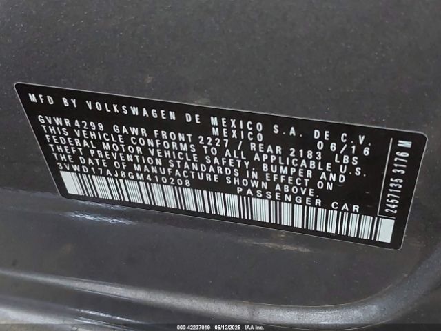 3VWD17AJ8GM410208 Volkswagen Jetta 1.8t Sport
