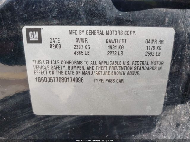 2008 CADILLAC CTS 1G6DJ577080174096 Photo 8