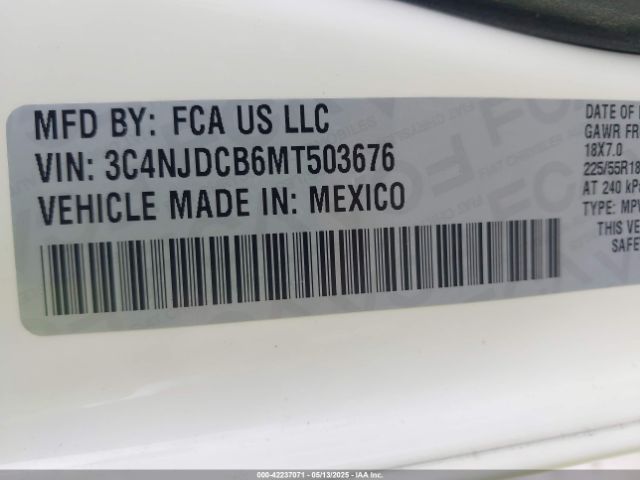 3C4NJDCB6MT503676 Jeep Compass Limited 4x4