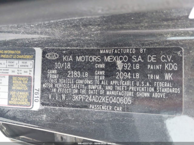 KIA Forte Lxs 2019 3KPF24AD2KE040605 Image 9