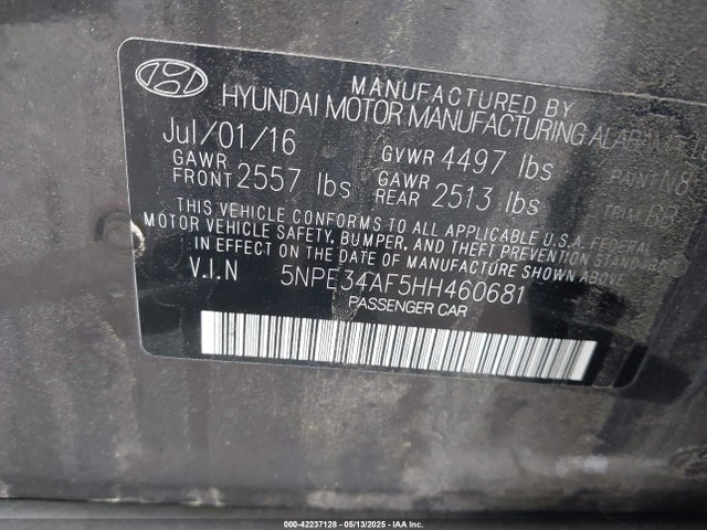 Hyundai Sonata Sport 2017 5NPE34AF5HH460681 Image 9