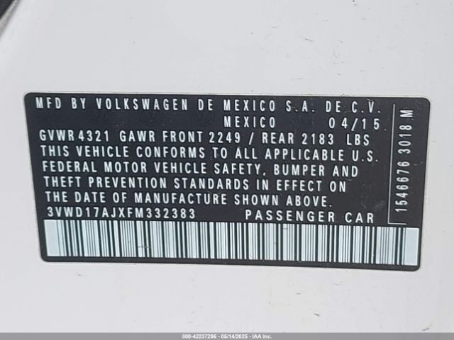 2015 VOLKSWAGEN JETTA 3VWD17AJXFM332383 Photo 8