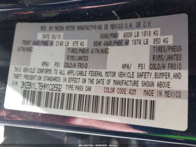 3MZBN1L76HM102692 Mazda Mazda3 Touring