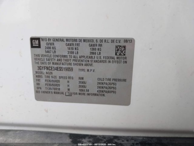 3GYFNCE34ES519059 Cadillac Srx Performance Collection