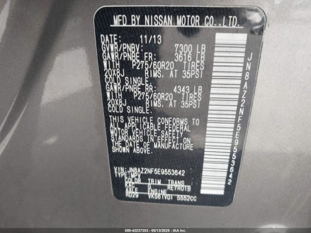 JN8AZ2NF5E9553642 Infiniti QX80