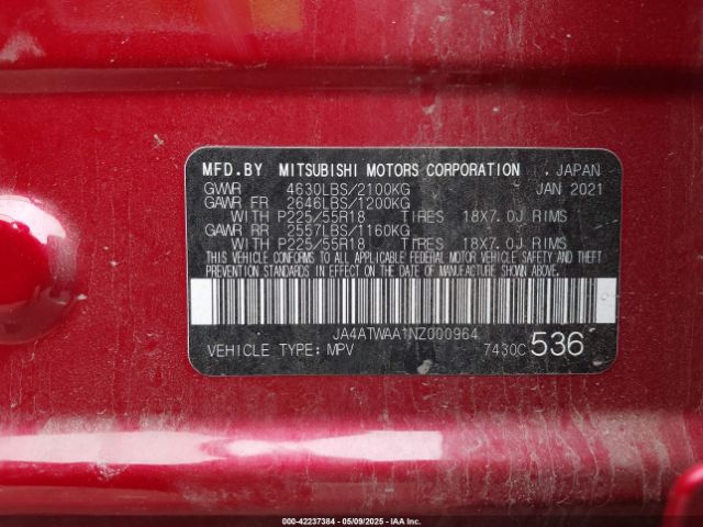 2022 MITSUBISHI ECLIPSE CROSS JA4ATWAA1NZ000964 Photo 8