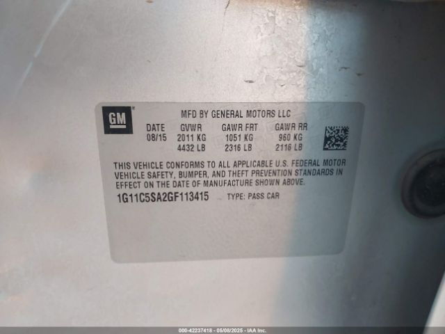 1G11C5SA2GF113415 Chevrolet Malibu Limited Lt