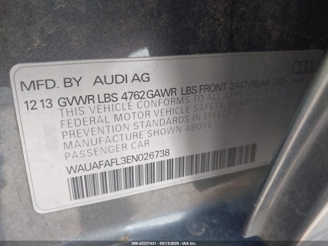 WAUAFAFL3EN026738 Audi A4 2.0t Premium