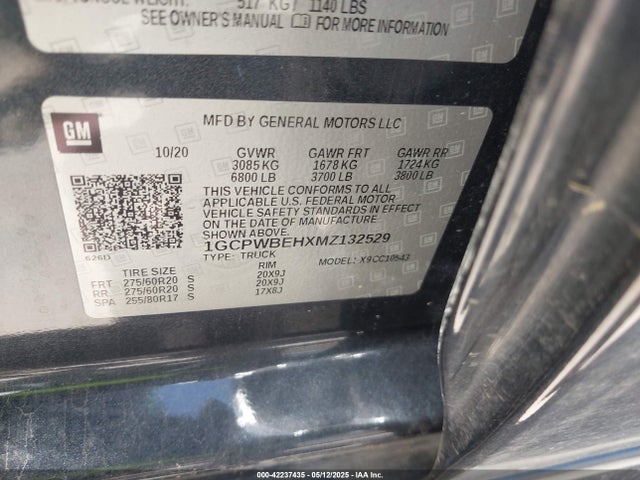 1GCPWBEHXMZ132529 Chevrolet lv3