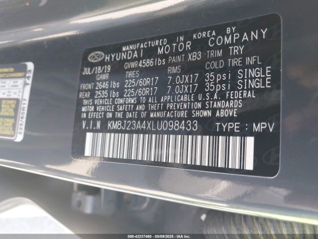 KM8J23A4XLU098433 Hyundai TUCSON SE