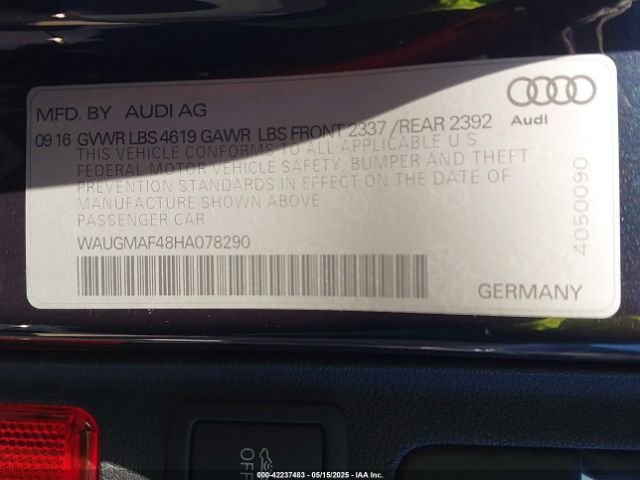 WAUGMAF48HA078290 Audi A4 2.0t Ultra Premium