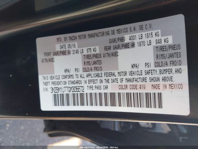 3MZBM1U77GM305672 Mazda Mazda3 I Sport