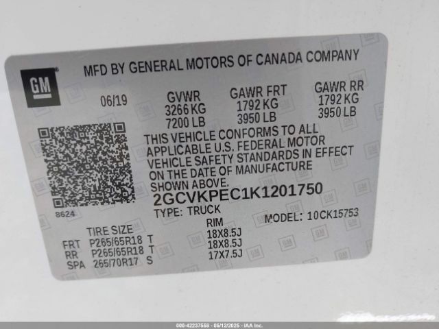 2019 CHEVROLET SILVERADO 1500 LD 2GCVKPEC1K1201750 Photo 8