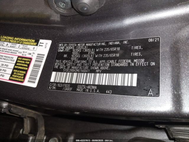 5TDCZRBH2MS146641 Toyota Highlander L