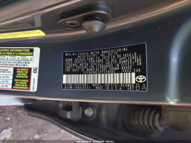 5YFBURHE3FP318002 Toyota Corolla Le Plus