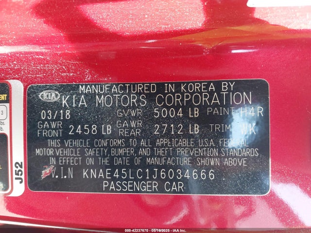 2018 KIA STINGER KNAE45LC1J6034666 Photo 8