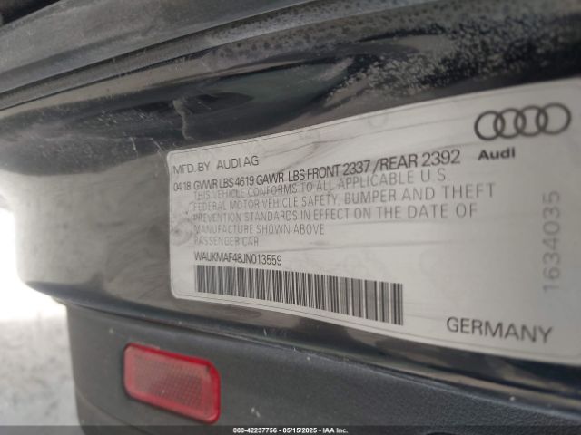 WAUKMAF48JN013559 Audi A4 2.0t Tech Ultra Premium/2.0t Ultra Premium