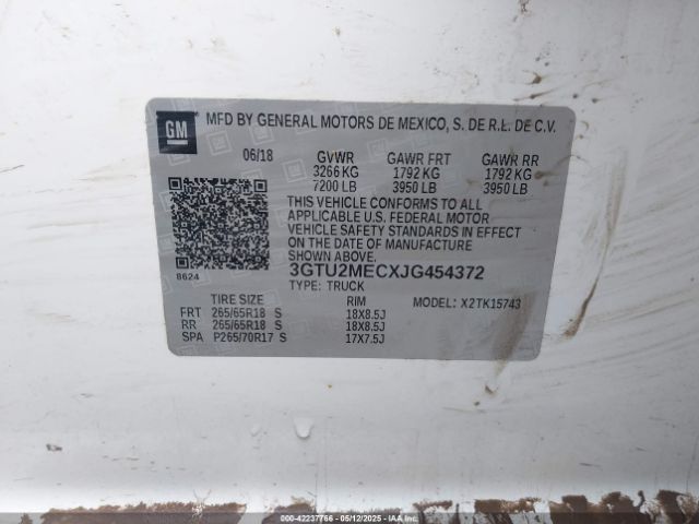 3GTU2MECXJG454372 GMC Sierra 1500 Sle