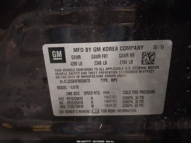 KL4CJDSB9FB058678 Buick Encore Premium
