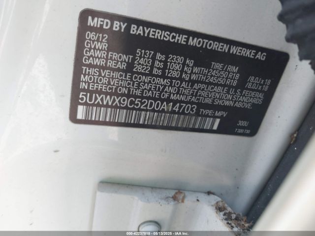 2013 BMW X3 5UXWX9C52D0A14703 Photo 8