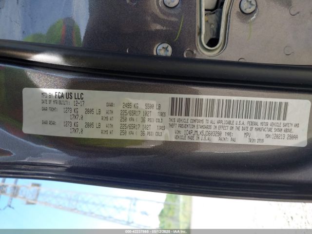1C4PJMLX5JD603290 Jeep Cherokee Latitude Plus 4x4