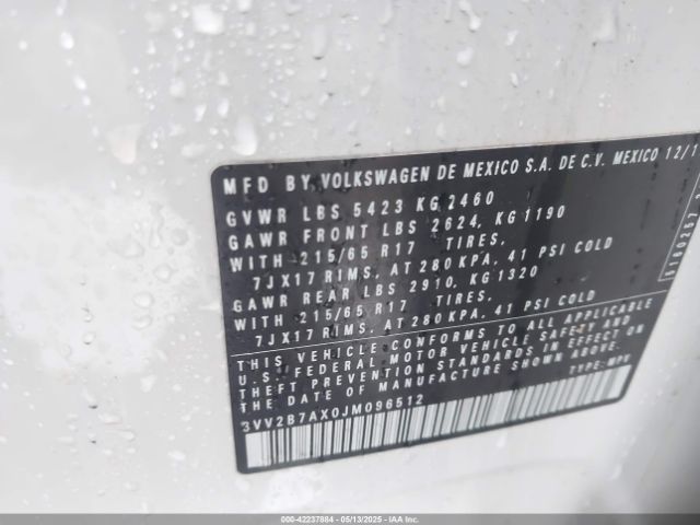 2018 VOLKSWAGEN TIGUAN 3VV2B7AX0JM096512 Photo 8