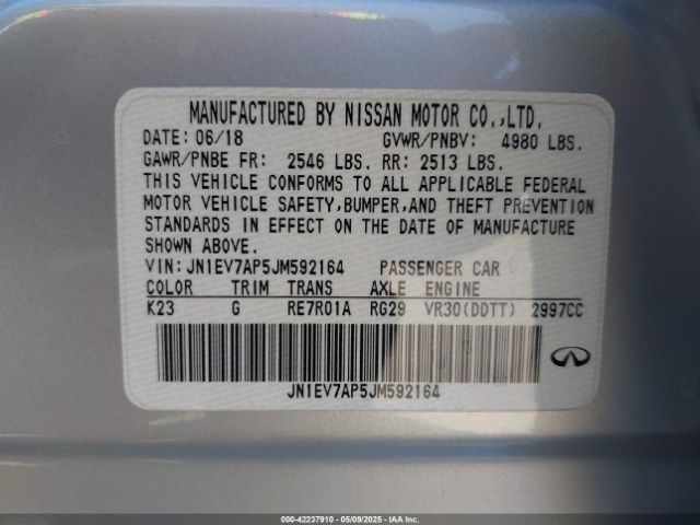 JN1EV7AP5JM592164 Infiniti Q50 3.0t Luxe