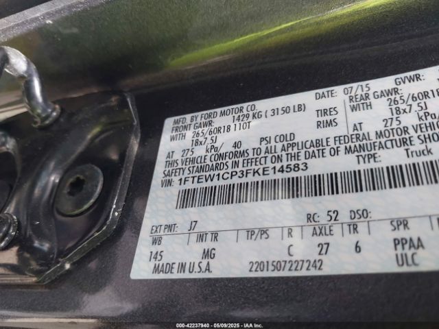 1FTEW1CP3FKE14583 Ford F-150 Xlt