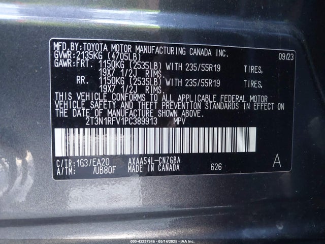 Toyota a25a-fks 2023 2T3N1RFV1PC389913 Image 9