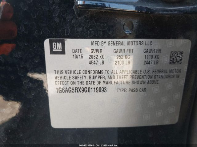 1G6AG5RX9G0119093 Cadillac Ats Standard