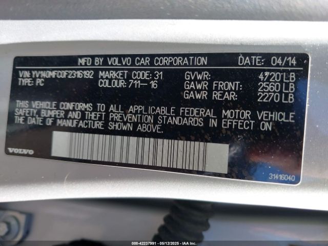 2015 VOLVO S60 YV140MFC0F2316192 Photo 8