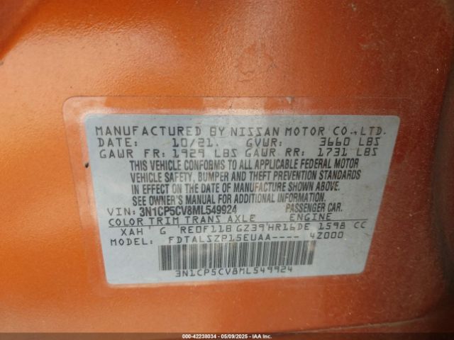 3N1CP5CV8MC549924 Nissan Kicks Sv Xtronic Cvt