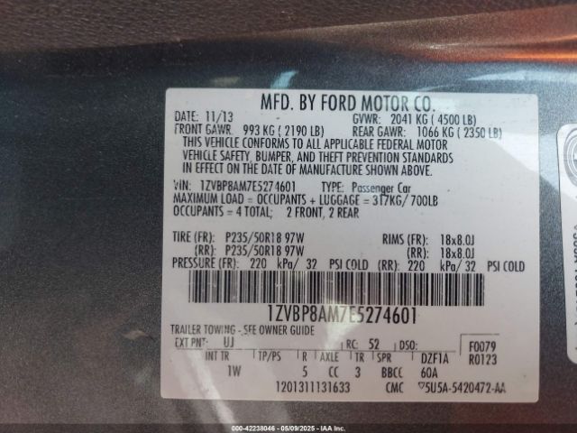 2014 FORD MUSTANG 1ZVBP8AM7E5274601 Photo 8