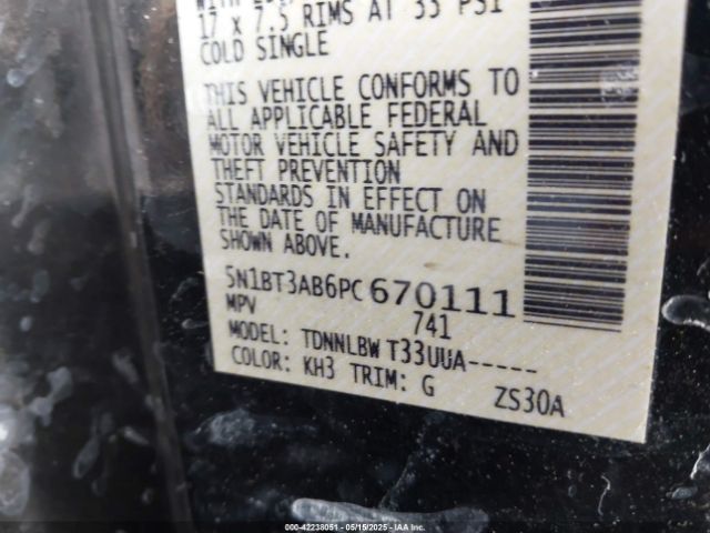 5N1BT3AB6PC670111 Nissan Rogue S Intelligent Awd