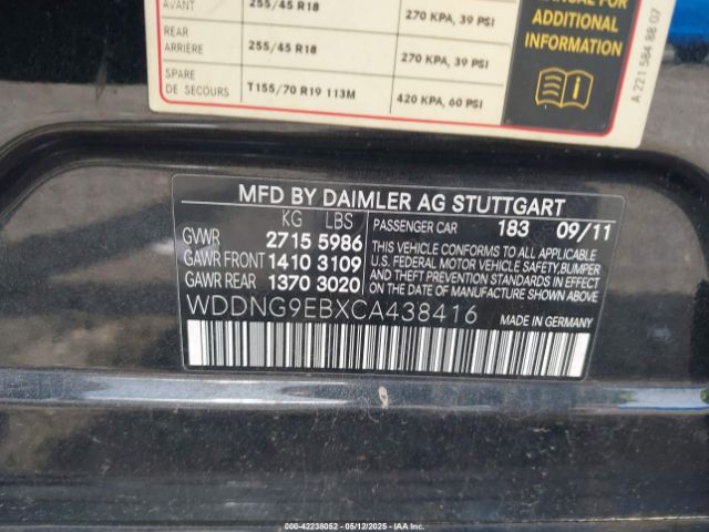 2012 MERCEDES-BENZ S 550 WDDNG9EBXCA438416 Photo 8