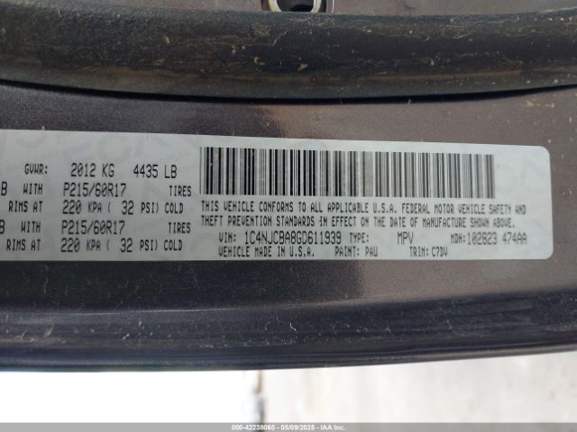 2016 JEEP COMPASS 1C4NJCBA8GD611939 Photo 8