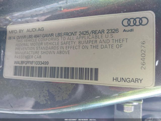 2015 AUDI S3 WAUBFGFFXF1033499 Photo 8
