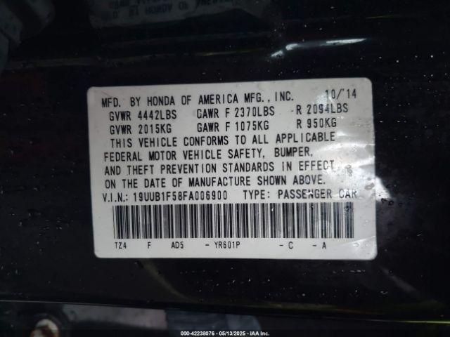 2015 ACURA TLX 19UUB1F58FA006900 Photo 8