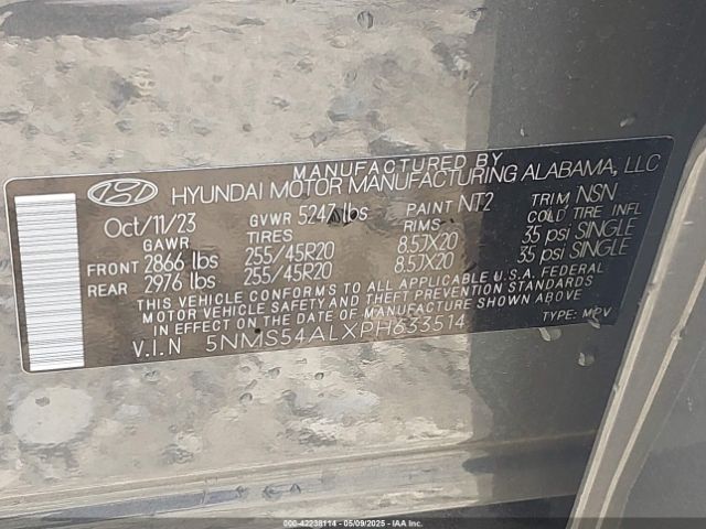 2023 HYUNDAI SANTA FE 5NMS54ALXPH633514 Photo 8
