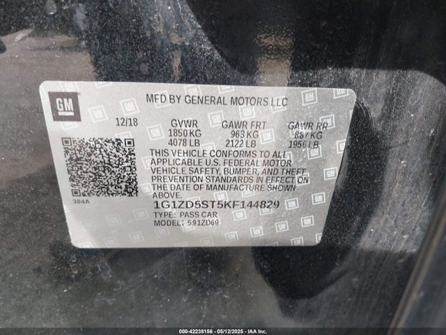 1G1ZD5ST5KF144829 Chevrolet MALIBU LT